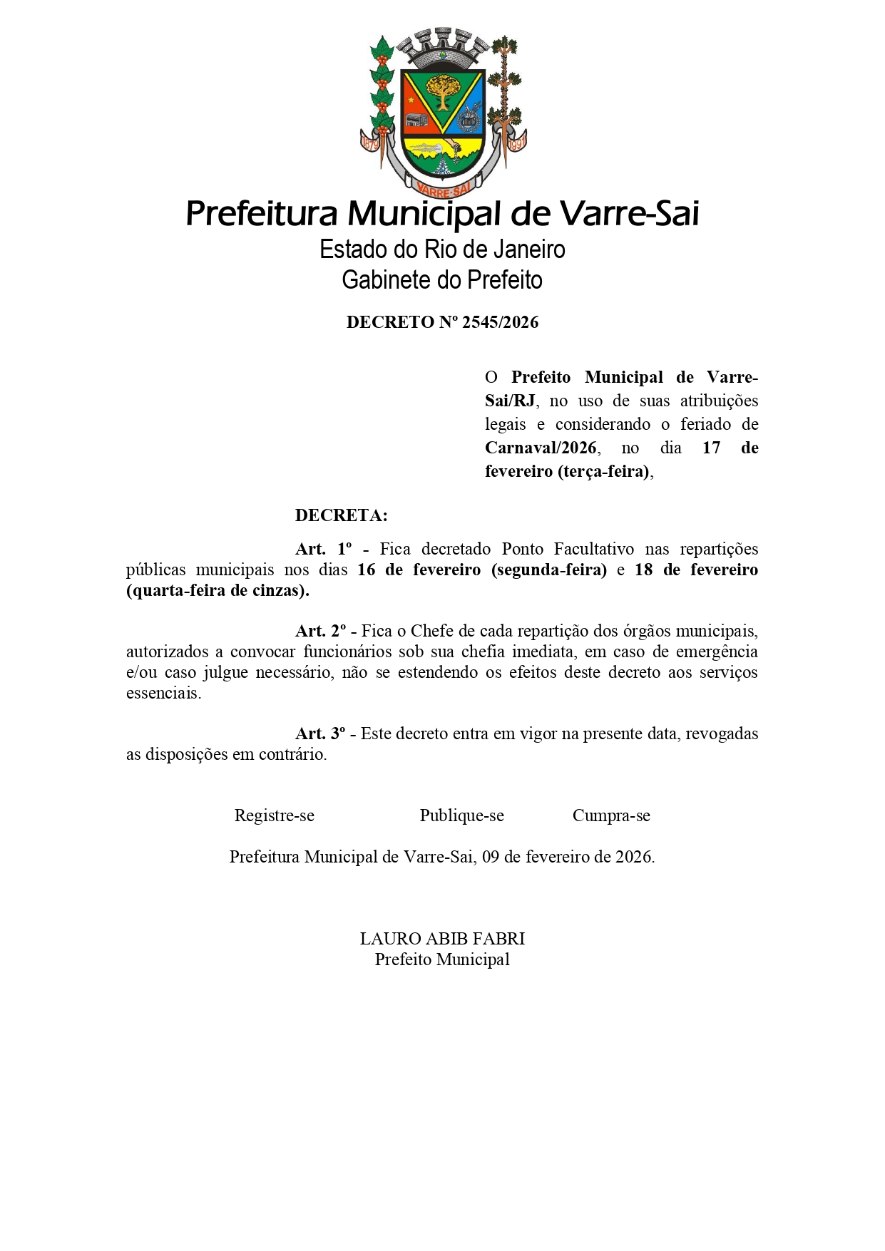 DECRETO Nº 2545 2026